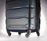 Samsonite Omni PC Hardside Expandable Luggage with Spinner Wheels, Navy, Checked-Medium 24-Inch