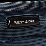 Samsonite Omni PC Hardside Expandable Luggage with Spinner Wheels, Navy, Checked-Medium 24-Inch
