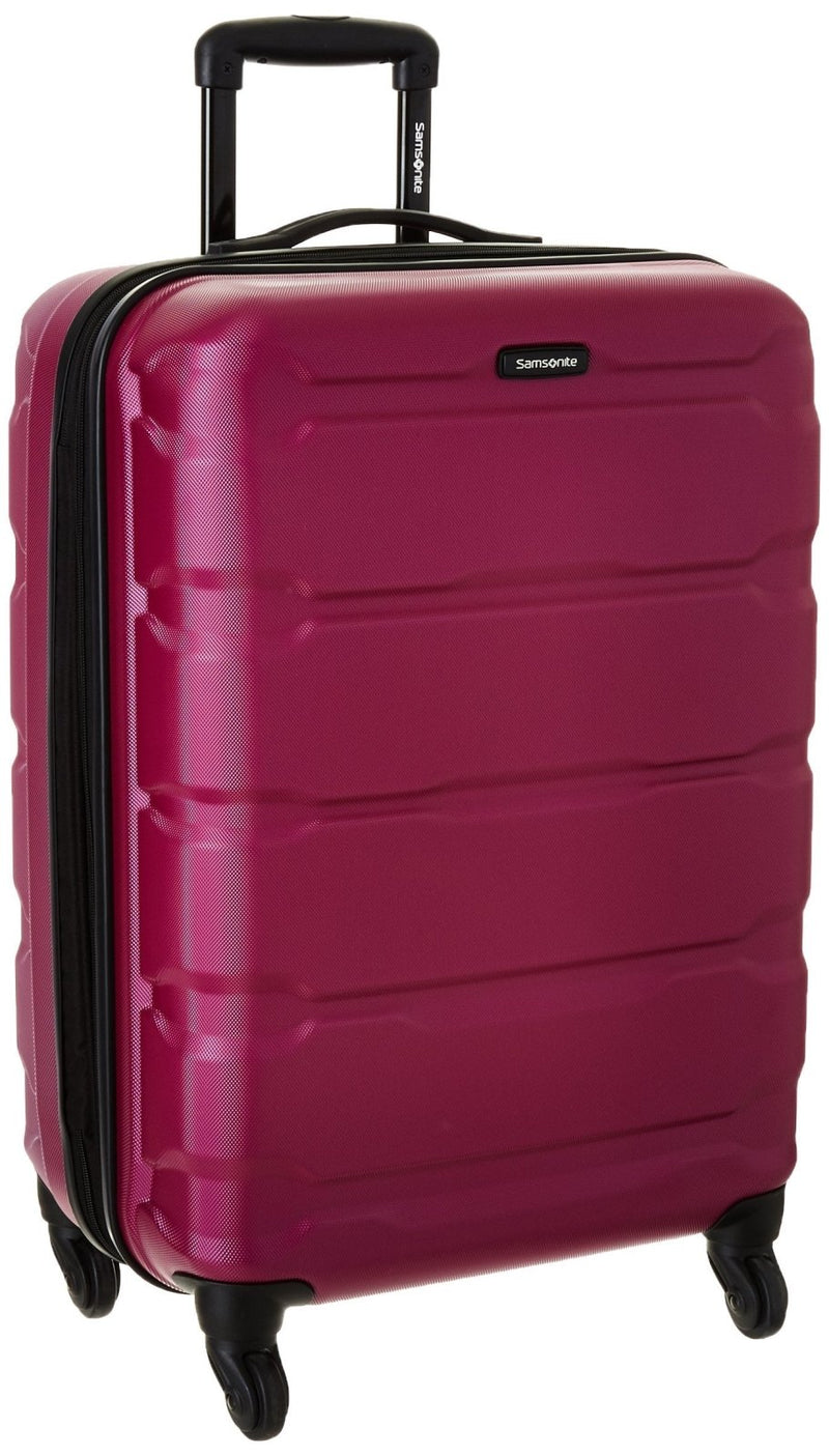 Samsonite Omni PC Hardside Expandable Luggage with Spinner Wheels, Radiant Pink, Checked - Medium 24 - Inch