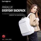 Samsonite Paralux Everyday Backpack - Laptop & Tablet Backpack with 5 Compartments, Removable TecKit™ Pouch, Microsuede Trim, Water Bottle Pockets - Work, Commute & Travel Bag - Black