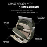 Samsonite Paralux Everyday Backpack - Laptop & Tablet Backpack with 5 Compartments, Removable TecKit™ Pouch, Microsuede Trim, Water Bottle Pockets - Work, Commute & Travel Bag - Black