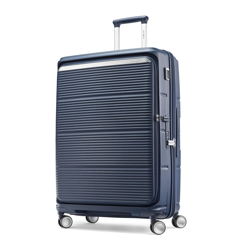 Samsonite Paralux Large Checked Luggage - Innovative Design - Quick Access Front Pocket - Dual Suspension Wheel Technology - TSA Lock - Expandable - Includes Removable Packing Cubes - Midnight Navy