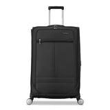 Samsonite Soft-Sided 25-Inch Lightweight Medium Checked Expandable Element Suitcase: Durable, 360° Spinner Wheels, Adjustable Telescopic Handle, 2 Front & 1 Side Pocket -Black