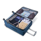 Samsonite Solyte DLX Softside Expandable Luggage with Spinner Wheels, Mediterranean Blue, Checked - Large 29 - Inch