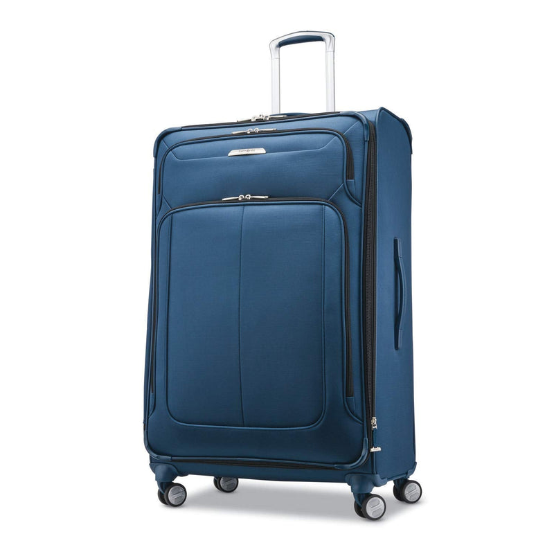 Samsonite Solyte DLX Softside Expandable Luggage with Spinner Wheels, Mediterranean Blue, Checked - Large 29 - Inch