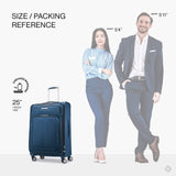 Samsonite Solyte DLX Softside Expandable Luggage with Spinner Wheels, Mediterranean Blue, Checked - Medium 25 - Inch