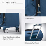 Samsonite Solyte DLX Softside Expandable Luggage with Spinner Wheels, Mediterranean Blue, Checked - Medium 25 - Inch