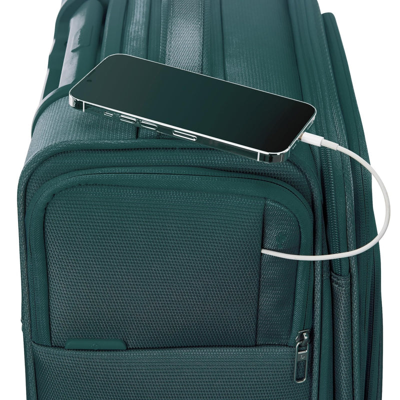 Samsonite UpLIFT Lightweight Large Checked Softside Luggage with Spinner Wheels - Expandable - Airline - Approved, Polyester Soft Suitcase for Ultra Light Travel - Emerald Green