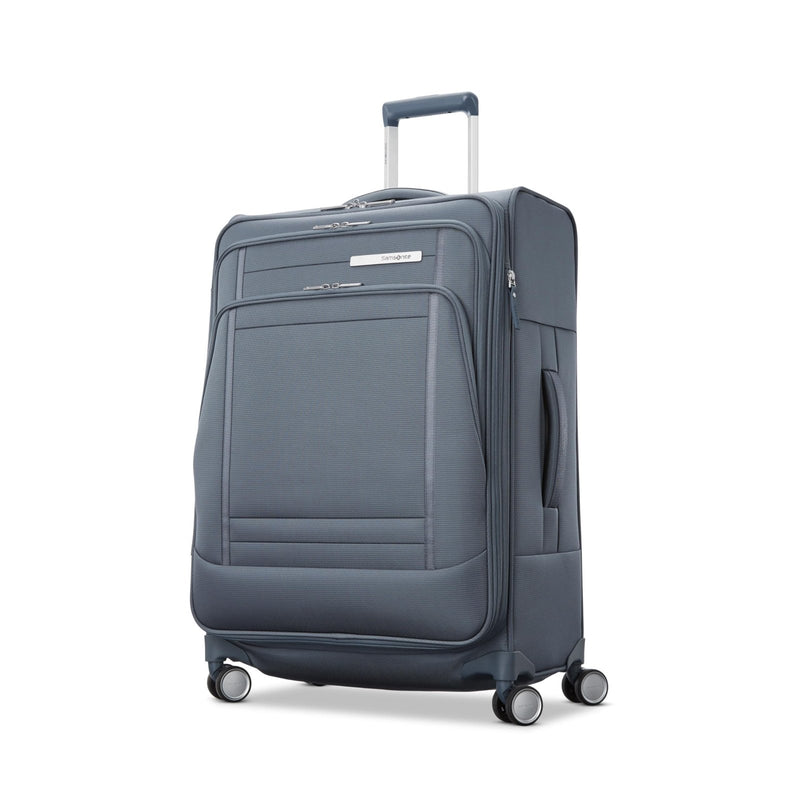 Samsonite UpLIFT Lightweight Medium Checked Softside Luggage with Spinner Wheels - Expandable - Airline - Approved, Polyester Soft Suitcase for Ultra Light Travel - Elemental Blue