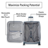 Samsonite UpLIFT Lightweight Medium Checked Softside Luggage with Spinner Wheels - Expandable - Airline - Approved, Polyester Soft Suitcase for Ultra Light Travel - Elemental Blue