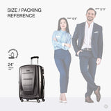 Samsonite Winfield 2 Hardside Expandable Luggage with Spinner Wheels, Charcoal, Checked - Medium 24 - Inch
