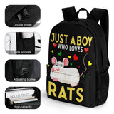 SANWDAI Rats Travel Backpack Laptop Business Bag Large Capacity Double Shoulder Bags Hiking Daypack Unisex 16 Inch