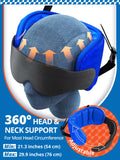 SARISUN Travel Pillows for Airplanes, 360° Support Headrest Pillow with Eye Mask for Sleeping, Travel Airplane Pillow for Long Flights Car Road Trip, Travel Accessories Stop Bobblehead, Black