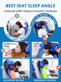 SARISUN Travel Pillows for Airplanes, 360° Support Headrest Pillow with Eye Mask for Sleeping, Travel Airplane Pillow for Long Flights Car Road Trip, Travel Accessories Stop Bobblehead, Black