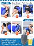 SARISUN Travel Pillows for Airplanes, 360° Support Headrest Pillow with Eye Mask for Sleeping, Travel Airplane Pillow for Long Flights Car Road Trip, Travel Accessories Stop Bobblehead, Black
