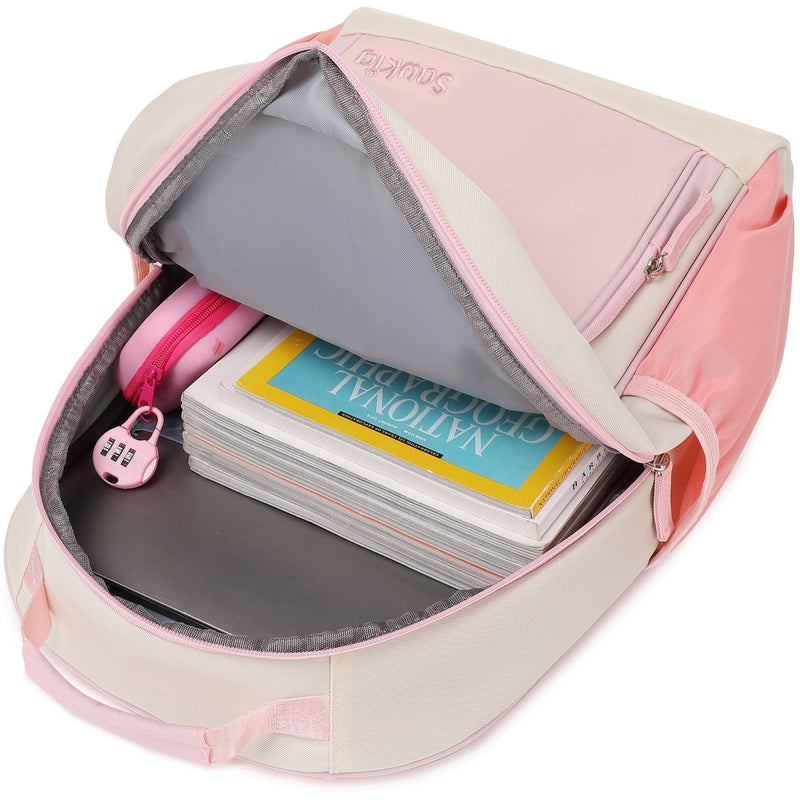 Sawkig Lightweight Cute Kids Backpack for School Kindergarten Elementary Backpacks for Gilrs ages 6 - 8 - 10 (Pink Cream)