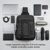 Schkleier Messenger Bag for Men Canvas Sling Bag Crossbody Backpack Laptop Shoulder Bag Hiking Daypacks Casual Tactical