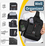 Schkleier Messenger Bag for Men Canvas Sling Bag Crossbody Backpack Laptop Shoulder Bag Hiking Daypacks Casual Tactical