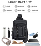 Schkleier Messenger Bag for Men Canvas Sling Bag Crossbody Backpack Laptop Shoulder Bag Hiking Daypacks Casual Tactical