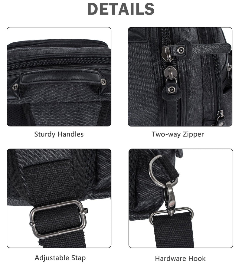 Schkleier Messenger Bag for Men Canvas Sling Bag Crossbody Backpack Laptop Shoulder Bag Hiking Daypacks Casual Tactical