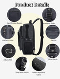 Schkleier Messenger Bag for Men Canvas Sling Bag Crossbody Backpack Laptop Shoulder Bag Hiking Daypacks Casual Tactical