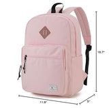 School Backpack,VONXURY Unisex Classic Lightweight Water Resistant Causal Daypack for Teens Boys Girls(Pink)