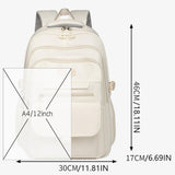 School Cute Aesthetic Backpack Girls Backpack for Students Kids Teen Girls Large Capacity Bookbags College Backpacks Laptop Lightweight Bookbag Casual Travel Daypacks School Bag（White）