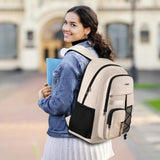 School Laptop Backpack Teens Bookbag: 15.6 Inch Middle High School Backpacks Casual College Back Pack with USB Charging Port Waterproof Travel Book Bag Cute Students Daypack for Kids Girls Boys Women