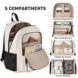 School Laptop Backpack Teens Bookbag: 15.6 Inch Middle High School Backpacks Casual College Back Pack with USB Charging Port Waterproof Travel Book Bag Cute Students Daypack for Kids Girls Boys Women