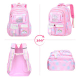 Schxuw 3PCS SET kids backpacks for girls, bookbag for girls backpack with lunch box Pencil Pouch Set back to school supplies for Kid, School backpack for girl Elementary School Student(PINK)