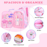 Schxuw 3PCS SET kids backpacks for girls, bookbag for girls backpack with lunch box Pencil Pouch Set back to school supplies for Kid, School backpack for girl Elementary School Student(PINK)
