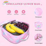 Schxuw 3PCS SET kids backpacks for girls, bookbag for girls backpack with lunch box Pencil Pouch Set back to school supplies for Kid, School backpack for girl Elementary School Student(PINK)