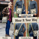 SCRUFFY DOG Canvas Messenger Bag for Men and Women with Adjustable Strap - Crossbody Satchel Small 11 inch, Khaki