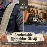 SCRUFFY DOG Vintage Messenger Bag for Men & Women – Stone - Washed Canvas Crossbody Bag Shoulder Satchel, Fits 15.6” Laptop, Adjustable Cross Body Strap