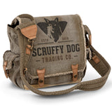 SCRUFFY DOG Vintage Messenger Bag for Men & Women – Stone-Washed Canvas Crossbody Bag Shoulder Satchel, Fits 15.6” Laptop, Adjustable Cross Body Strap