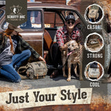 SCRUFFY DOG Vintage Messenger Bag for Men & Women – Stone - Washed Canvas Crossbody Bag Shoulder Satchel, Fits 15.6” Laptop, Adjustable Cross Body Strap