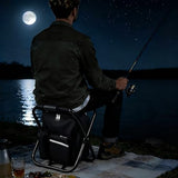 SDLDEER Folding Camping Chair Stool Backpack with Cooler Insulated Picnic Bag, Portable Hunting Fishing Multifunction Chair for Outdoors Hiking Hunting Travel (Black)