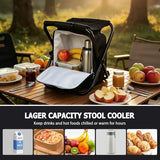 SDLDEER Folding Camping Chair Stool Backpack with Cooler Insulated Picnic Bag, Portable Hunting Fishing Multifunction Chair for Outdoors Hiking Hunting Travel (Black)