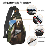 SDTYKHJ Crossbody Bag Sling Backpack Hi Bear Sit on the Lawn Travel Hiking Chest Bag Daypack for Women Men