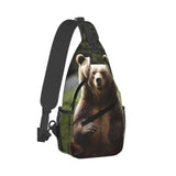 SDTYKHJ Crossbody Bag Sling Backpack Hi Bear Sit on the Lawn Travel Hiking Chest Bag Daypack for Women Men