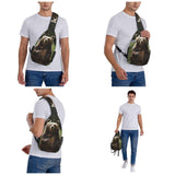SDTYKHJ Crossbody Bag Sling Backpack Hi Bear Sit on the Lawn Travel Hiking Chest Bag Daypack for Women Men