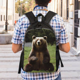 SDTYKHJ Laptop Backpack Carry On Travel Backpack Hi Bear Sit on the Lawn Computer Bag Casual Daypack for Men Women