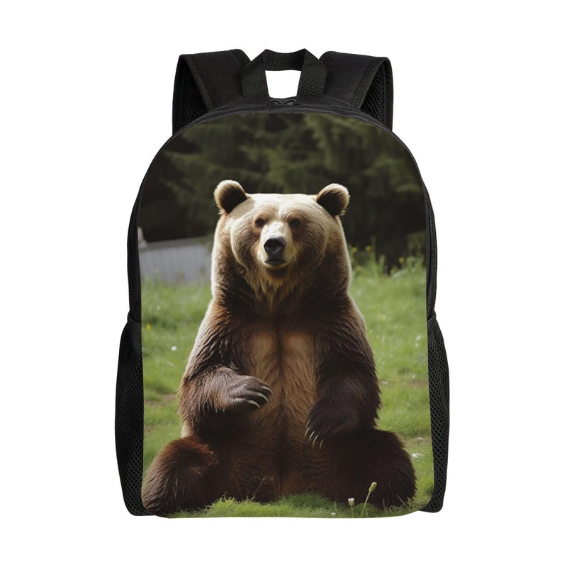 SDTYKHJ Laptop Backpack Carry On Travel Backpack Hi Bear Sit on the Lawn Computer Bag Casual Daypack for Men Women