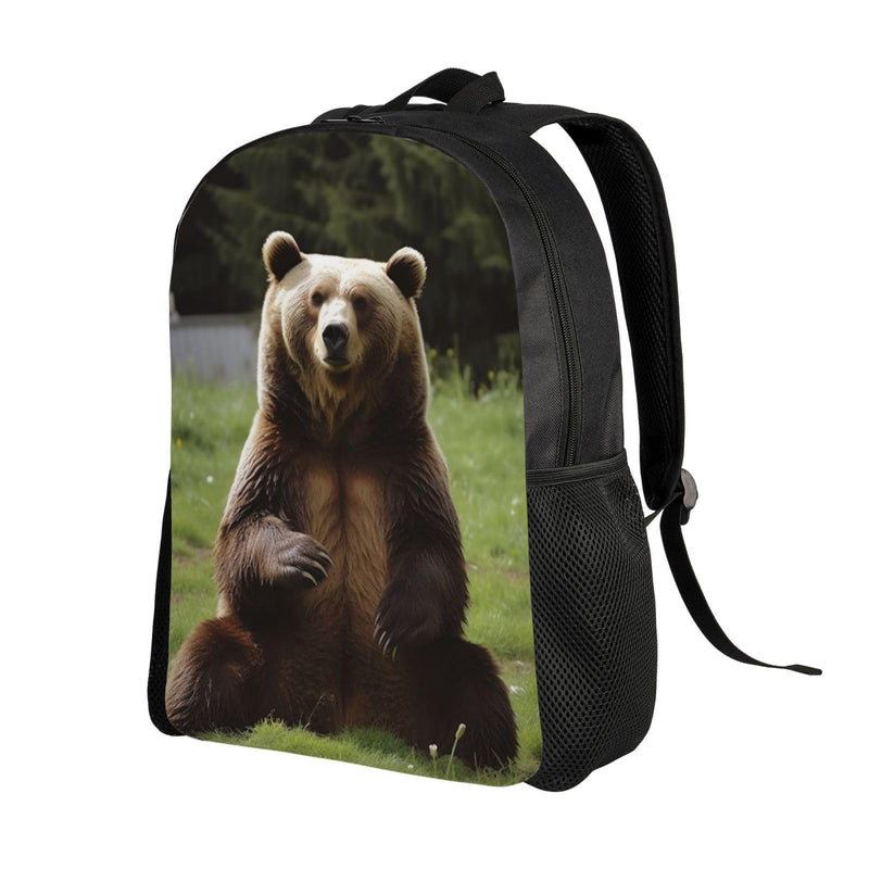 SDTYKHJ Laptop Backpack Carry On Travel Backpack Hi Bear Sit on the Lawn Computer Bag Casual Daypack for Men Women