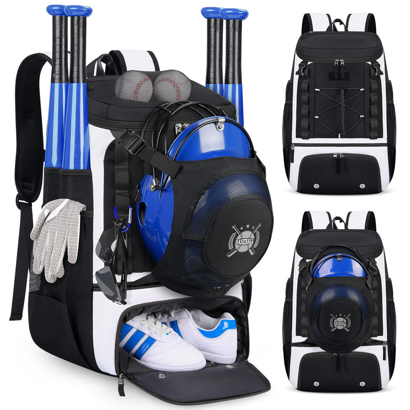 SDYSM Baseball Bag Lightweight Softball Bags for Adults Youth 40L Large Baseball Backpack with Shoe Compartment, Helmet Holder, Fence Hook Waterproof Softball Bats Bag for T - Ball & Softball Equipment