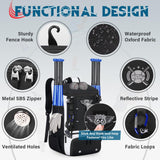 SDYSM Baseball Bag Lightweight Softball Bags for Adults Youth 40L Large Baseball Backpack with Shoe Compartment, Helmet Holder, Fence Hook Waterproof Softball Bats Bag for T - Ball & Softball Equipment