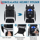 SDYSM Baseball Bag Lightweight Softball Bags for Adults Youth 40L Large Baseball Backpack with Shoe Compartment, Helmet Holder, Fence Hook Waterproof Softball Bats Bag for T - Ball & Softball Equipment