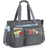 SDYSM Teacher Tote Bag 15.6 inch Laptop Bag Work Bags for Women Nurse Tote Professional Computer Messenger Shoulder Bags Laptop Briefcase for Office, College, Nursing, Grey