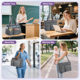 SDYSM Teacher Tote Bag 15.6 inch Laptop Bag Work Bags for Women Nurse Tote Professional Computer Messenger Shoulder Bags Laptop Briefcase for Office, College, Nursing, Grey