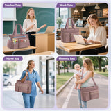 SDYSM Teacher Tote Bag 15.6 inch Laptop Bag Work Bags for Women Nurse Tote Professional Computer Messenger Shoulder Bags Laptop Briefcase for Office, College, Nursing, Dusty Pink